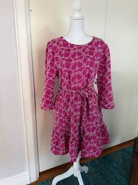 Draper James Fuchsia Floral Tie-Waist Dress